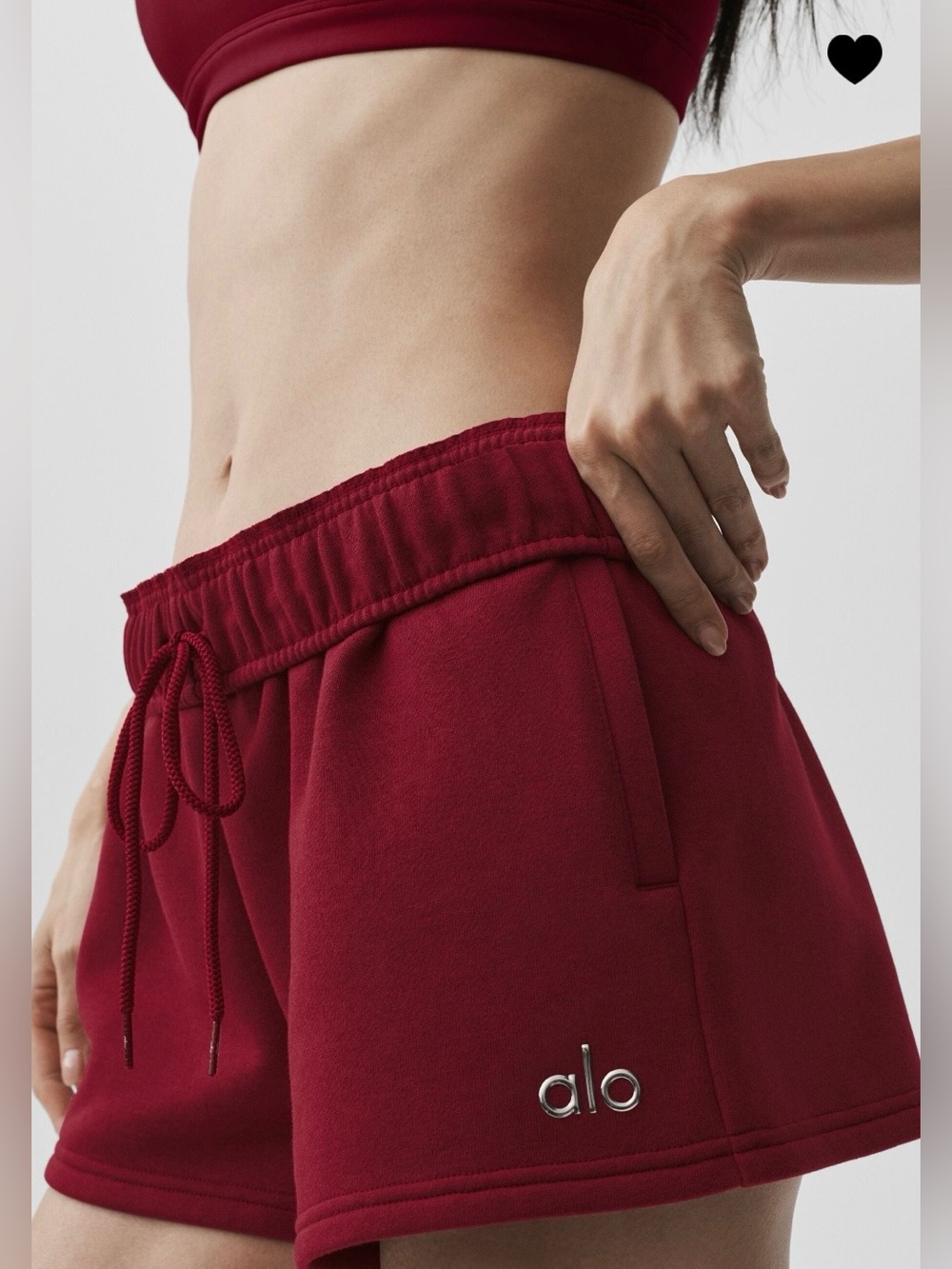 ALO Yoga NWT Accolade Shorts Summer Romance Red Fleece Drawstring Shorts Size L